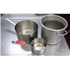 Image 1 : Qty 3 Misc Sizes Pots - Large Stock Pot, Med Sauce Pot & Small Pot w/ Handle