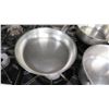 Image 2 : Qty 5 Misc Sizes Pots - 3  @ Frying Pan, Med Sauce Pot & Stew Pot w/ 2 Handles