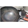 Image 4 : Qty 3 Misc Sizes Pots - Large All-Clad Stock Pot w/ Lid, Wok & Sauce Pan