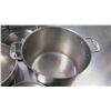 Image 4 : Qty 3 Misc Sizes Pots - Large All-Clad Stock Pot w/ Lid, Frying Pan & Sauce Pan