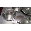 Image 3 : Qty 5 Misc Size Stainless  Steel Pot Lids w/ Handles