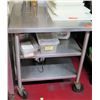 Image 1 : Stainless Steel Rectangle Rolling Table w/ 2 Shelves Underneath