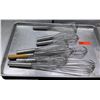Image 1 : Baking Sheet with Multiple Steel Wire Whisks Assorted Sizes & Handles