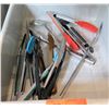 Image 1 : Plastic Bin w/ Multiple Misc Metal & Plastic Tongs