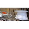 Image 2 : Large Metal Shelving Unit w/ Wheels w/ Contents, Dishes, etc, 48"L x 18"W x 76"H