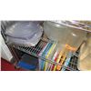 Image 8 : Large Metal Shelving Unit w/ Wheels w/ Contents, Dishes, etc, 48"L x 18"W x 76"H
