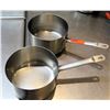 Image 1 : Qty 2 Misc Sizes Large Sauce Sauté Pots w/ Long Handles