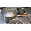 Image 3 : Qty 3 Misc Sizes Large Sauce Sauté Pots w/ Long Handles - 1 w/ Lid