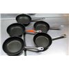 Image 1 : Qty 5 Misc Sizes Non-Stick Frying Sauté Pans w/ Long Metal Handles