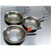 Image 1 : Qty 3 Misc Sizes Frying Sauté Pans w/ Long Metal Handles