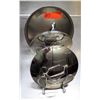 Image 1 : Qty 4 Pot Lids Covers on Metal Drying Rack