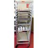 Image 1 : Rolling Sheet Pan Rack w/ Shelf w/ Misc Loaf Pans 28"L x 20.25"W x 64"H