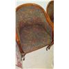 Image 2 : Qty 5 Wicker Bamboo Chairs w/ Floral Upholstery