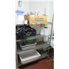 Image 2 : Large Metal Adjustable Kitchen Shelf Unit on Wheels w/ Misc Accessories