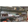 Image 3 : Large Metal Adjustable Kitchen Shelf Unit on Wheels w/ Misc Dishes