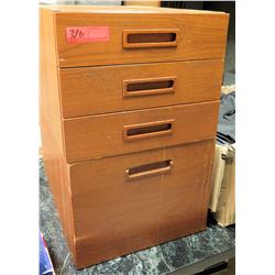 Wooden 4 Drawer Short Storage Utensil Cabinet