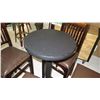 Image 2 : Qty 3 Round Bar-Height Tables & 4 Upholsterded Barstools