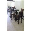 Image 7 : Qty 3 Round Bar-Height Tables & 4 Upholsterded Barstools