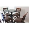 Image 9 : Qty 3 Round Bar-Height Tables & 4 Upholsterded Barstools