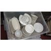 Image 6 : Qty 7 Plastic Bins w/ Dishes, Ramekins, Pfaltzgraff Basics, etc