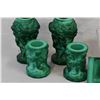 Image 2 : Selection of vintage Art deco Czech Schlevogt/Hoffman Desna malachite glass including a pair "Ingrid