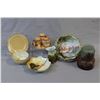 Image 1 : Selection of vintage china collectibles including hand-painted Nippon and Noritake dishes, Galle sty