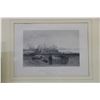 Image 2 : Framed black and white etching titled Pozzulo, the Ancient Puteoli and a vintage photograph of and e