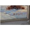 Image 2 : Framed original oil on canvas painting of a winter scene in Turner Valley signed by artist R. (Rolan