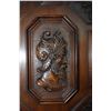 Image 2 : Antique three section court cupboard with four raised panel doors, lower section with carved cartouc