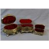 Image 2 : Three antique cast jewellery caskets including two Art Nouveau and one etched Victorian style