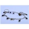 Image 1 : Sterling silver and star ruby ring and earrings plus a sterling silver and ammonite bracelet plus a 