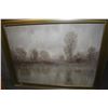 Image 1 : Large decor oilette picture in silver tone frame