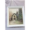 Image 1 : Two framed original acrylic on board paintings including a church in rural setting 18" X 16" and a t