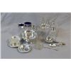 Image 1 : Selection of sterling silver including Birks dish with glass liner, two sets of sterling shakers, Bi