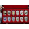 Image 2 : Twelve pieces cased Chinese lunar calendar medallion set in presentation/display cabinet and two Ori