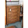 Image 2 : French provincial bedroom suite including eight drawer mirrored dresser, five drawer highboy and 54"