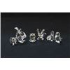 Image 1 : Six Swarovski crystal figures including 1 3/4" squirrel, beaver, small owl, pig, butterfly and a duc