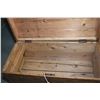 Image 2 : Pine dome-top settler's trunk with dovetail corners and original key, handles and candle shelf circa