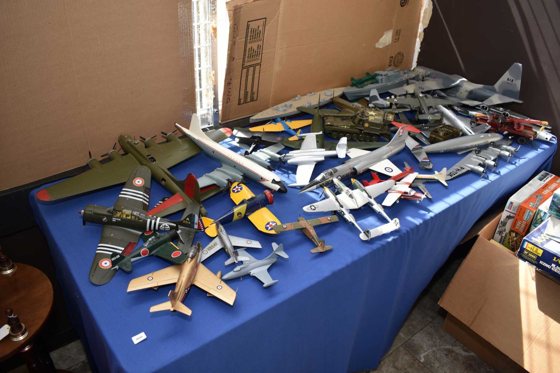 Large selection of assembled plastic model kits mostly planes including ...