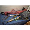 Image 1 : Selection of outdoor tools including Toro edge trimmer, garden hoe, shovels and saws