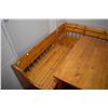 Image 2 : Pine corner kitchen bench with storage, a pine drop leaf table and two oak framed side chairs