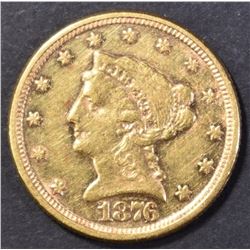 1876 $2.50 GOLD AU/BU