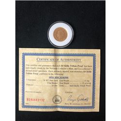 $4 STELLA TRIBUTE PROOF (24 KT PURE GOLD CLAD BRONZE)