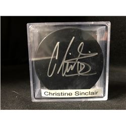 CHRISTINE SINCLAIR SIGNED HOCKEY PUCK