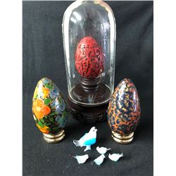 CHINESE FABERGE DECORATIVE STYLE EGGS LOT