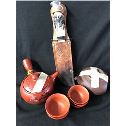 Yixing Teapot Tea Set Chinese Yixing Brown Clay