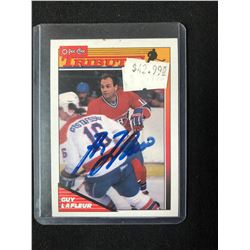 1991-92 O-Pee-Chee #1 Guy Lafleur Signed Tribute Card