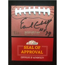 EARL CAMPBELL AUTOGRAPHED FOOTBALL CARD W/ COA (8/20)