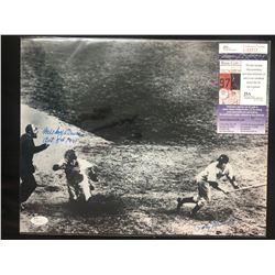 MICKEY OWEN SIGNED 11 X 14 PHOTO (JSA COA)