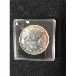 1937 Canadian $1 Voyageur Silver Dollar Coin